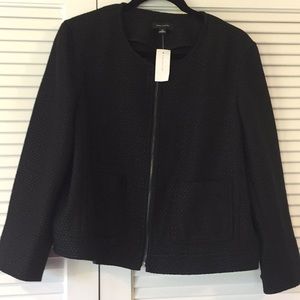 NWT Ann Taylor Black Textured Jacket 14